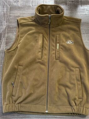 Drake Olive Green Men's Fleece Vest - Zip Front